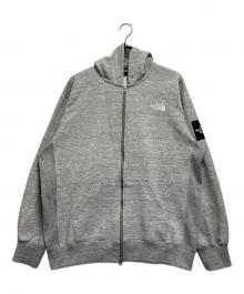 THE NORTH FACE（ザ ノース フェイス）の古着「Square Logo FullZip（スクエアロゴフルジップ）」｜ライトグレー