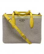 Kate Spadeケイトスペード）の古着「オールデイキャンバストートバッグ」｜ベージュ×イエロー