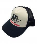 Hysteric Glamourヒステリックグラマー）の古着「STAR EVIL メッシュキャップ」｜ブラック×ホワイト