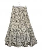 Mysty Womanミスティーウーマン）の古着「エスカルゴマーメイドスカート」｜ベージュ×ブラック