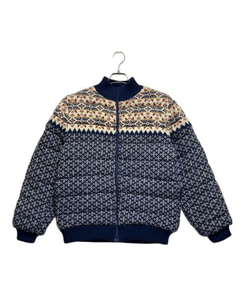 Pebble Beach（ペブルビーチ）Pebble Beach (ペブルビーチ) ニットジャケット ネイビー×ホワイト サイズ:Mの古着・服飾アイテム
