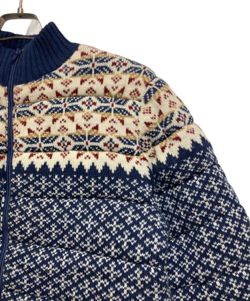 Pebble Beach（ペブルビーチ）Pebble Beach (ペブルビーチ) ニットジャケット ネイビー×ホワイト サイズ:Mの古着・服飾アイテム