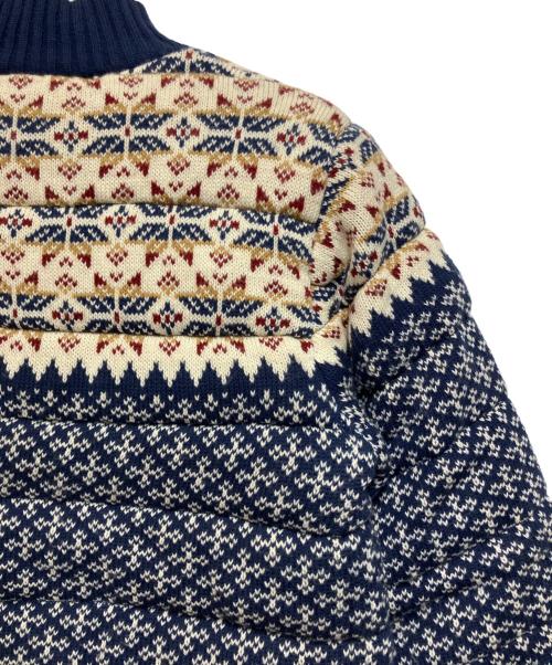 Pebble Beach（ペブルビーチ）Pebble Beach (ペブルビーチ) ニットジャケット ネイビー×ホワイト サイズ:Mの古着・服飾アイテム