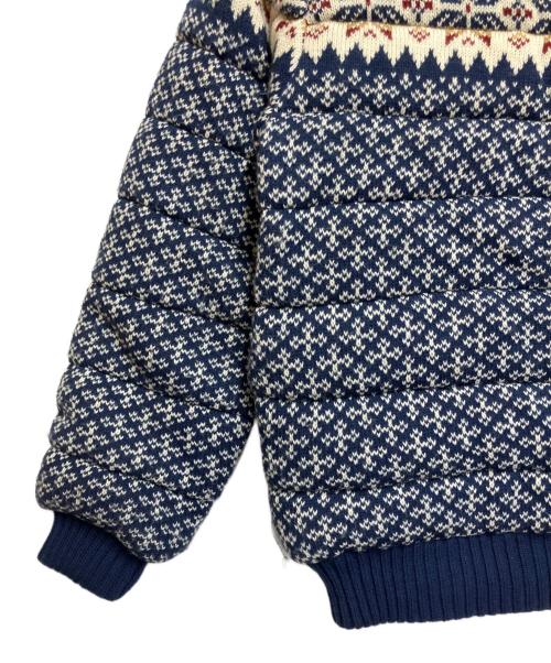 Pebble Beach（ペブルビーチ）Pebble Beach (ペブルビーチ) ニットジャケット ネイビー×ホワイト サイズ:Mの古着・服飾アイテム