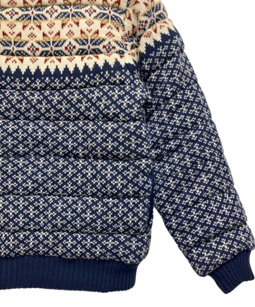 Pebble Beach（ペブルビーチ）Pebble Beach (ペブルビーチ) ニットジャケット ネイビー×ホワイト サイズ:Mの古着・服飾アイテム