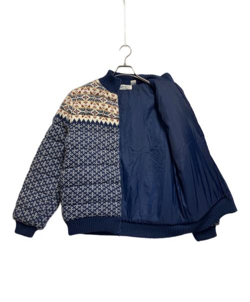 Pebble Beach（ペブルビーチ）Pebble Beach (ペブルビーチ) ニットジャケット ネイビー×ホワイト サイズ:Mの古着・服飾アイテム