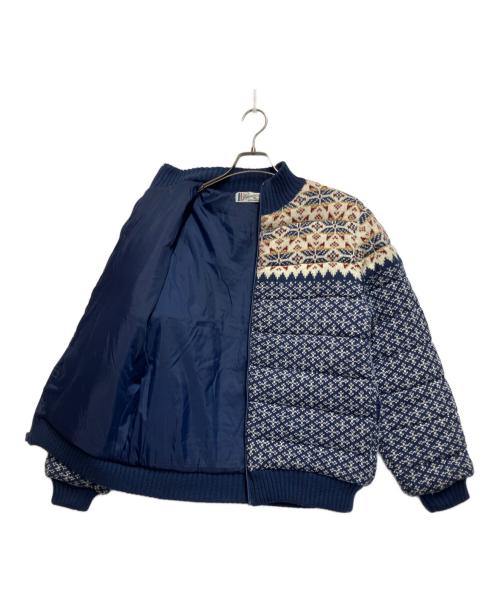Pebble Beach（ペブルビーチ）Pebble Beach (ペブルビーチ) ニットジャケット ネイビー×ホワイト サイズ:Mの古着・服飾アイテム