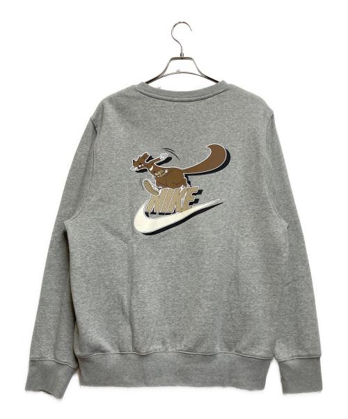 NIKE（ナイキ）NIKE (ナイキ) フリース クルーネック スウェットシャツ ライトグレー サイズ:XXLの古着・服飾アイテム