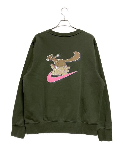 NIKE（ナイキ）NIKE (ナイキ) 裏起毛クルースウェット カーキ サイズ:XXLの古着・服飾アイテム