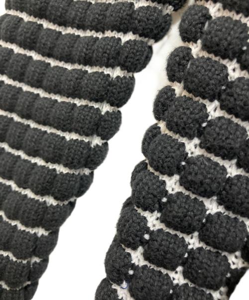 1PIU1UGUALE3 RELAX（ウノピゥウノウグァーレトレ リラックス）1PIU1UGUALE3 RELAX (ウノピゥウノウグァーレトレ リラックス) ビッグワッフルジップパーカー ブラック×ホワイト サイズ:JP XL / EU L / IT 50の古着・服飾アイテム