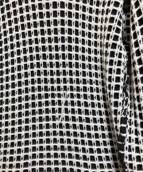 1PIU1UGUALE3 RELAX（ウノピゥウノウグァーレトレ リラックス）1PIU1UGUALE3 RELAX (ウノピゥウノウグァーレトレ リラックス) ビッグワッフルジップパーカー ブラック×ホワイト サイズ:JP XL / EU L / IT 50の古着・服飾アイテム