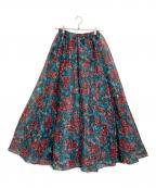 Lily Brownリリーブラウン）の古着「ステンドガラス柄ロングスカート」｜グリーン×レッド