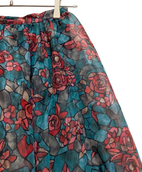 Lily Brown（リリーブラウン）Lily Brown (リリーブラウン) ステンドガラス柄ロングスカート グリーン×レッド サイズ:FREEの古着・服飾アイテム