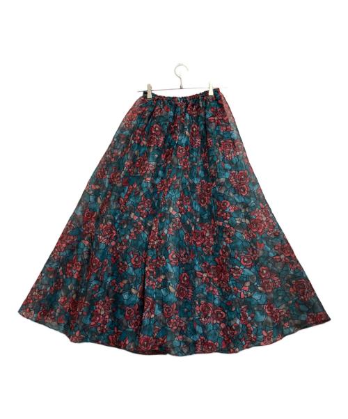 Lily Brown（リリーブラウン）Lily Brown (リリーブラウン) ステンドガラス柄ロングスカート グリーン×レッド サイズ:FREEの古着・服飾アイテム