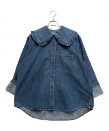holiday（ホリデー）の古着「PURITAN COLLAR DENIM SHIRT（ピューリタンカラーデニムシャツ）」｜インディゴ
