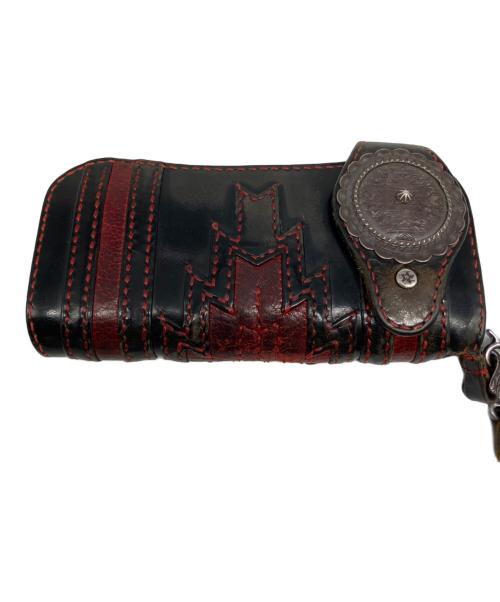 JOHN SILVER（ジョン・シルバー）JOHN SILVER (ジョン・シルバー) 長財布 レッド×ブラックの古着・服飾アイテム