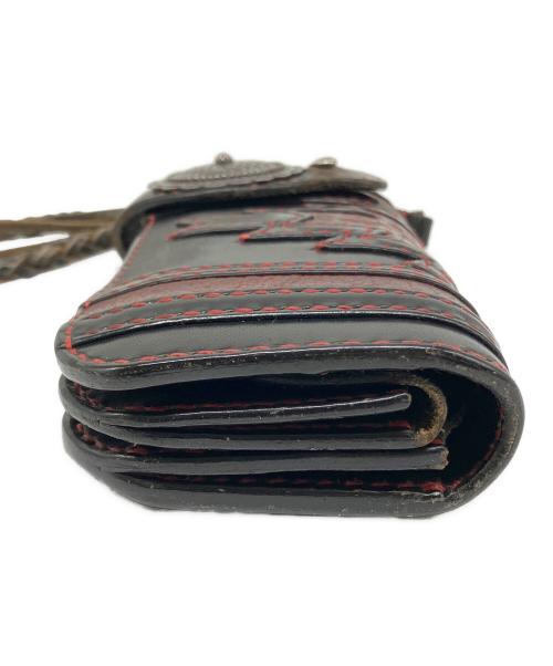 JOHN SILVER（ジョン・シルバー）JOHN SILVER (ジョン・シルバー) 長財布 レッド×ブラックの古着・服飾アイテム