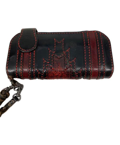 JOHN SILVER（ジョン・シルバー）JOHN SILVER (ジョン・シルバー) 長財布 レッド×ブラックの古着・服飾アイテム