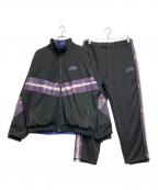 Left Aloneレフトアローン）の古着「セットアップジャージ」｜ブラック×パープル