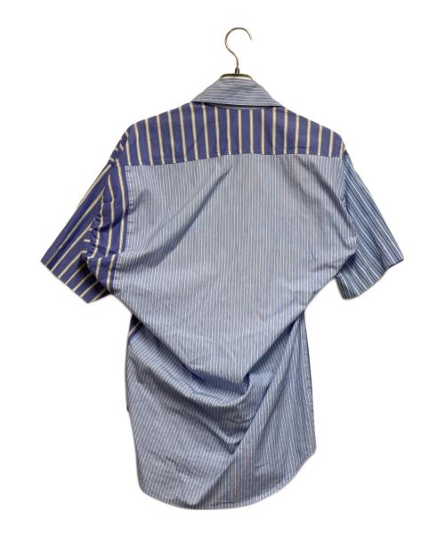 Vivienne Westwood（ヴィヴィアンウエストウッド）Vivienne Westwood (ヴィヴィアンウエストウッド) ストライプMIXシャツ スカイブルー×ホワイト サイズ:Mの古着・服飾アイテム