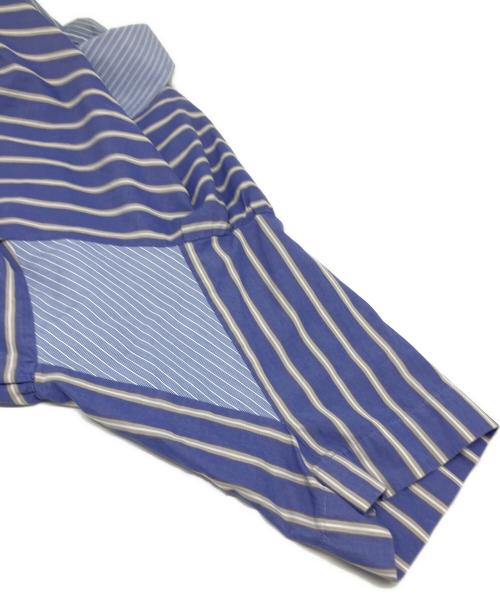 Vivienne Westwood（ヴィヴィアンウエストウッド）Vivienne Westwood (ヴィヴィアンウエストウッド) ストライプMIXシャツ スカイブルー×ホワイト サイズ:Mの古着・服飾アイテム