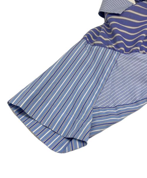 Vivienne Westwood（ヴィヴィアンウエストウッド）Vivienne Westwood (ヴィヴィアンウエストウッド) ストライプMIXシャツ スカイブルー×ホワイト サイズ:Mの古着・服飾アイテム