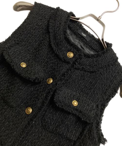 BASEMENT（ベースメント）BASEMENT (ベースメント) ツイードベスト ブラック サイズ:FREEの古着・服飾アイテム