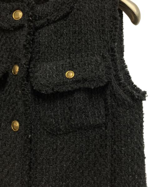 BASEMENT（ベースメント）BASEMENT (ベースメント) ツイードベスト ブラック サイズ:FREEの古着・服飾アイテム