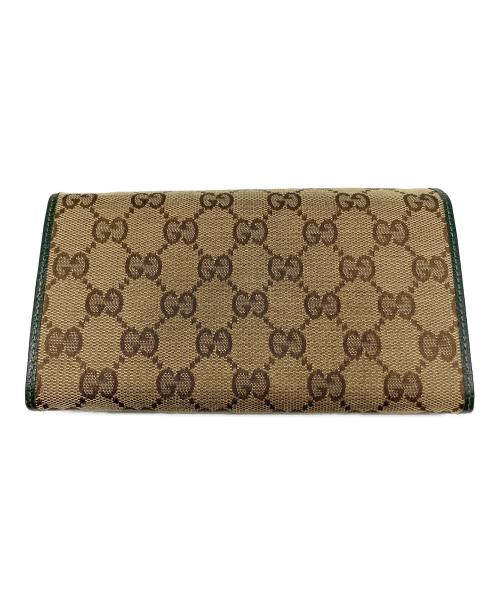 GUCCI（グッチ）GUCCI (グッチ) 長財布 ベージュ×グリーンの古着・服飾アイテム