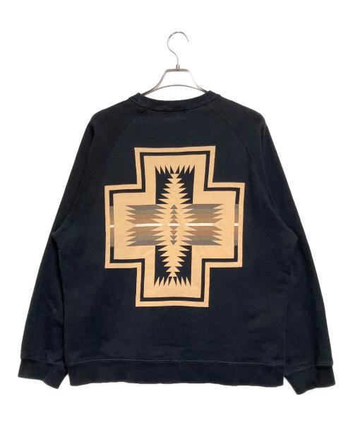 PENDLETON（ペンドルトン）PENDLETON (ペンドルトン) ラグランバックプリントスウェットプルオーバー ブラック サイズ:Mの古着・服飾アイテム