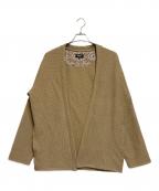 MEN'S BIGIメンズビギ）の古着「ワッフルシアサッカー素材カーディガン」｜ベージュ