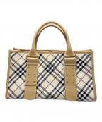 BURBERRY BLUE LABELバーバリー ブルー レーベル）の古着「ノバチェックハンドバッグ」｜ホワイト×ベージュ
