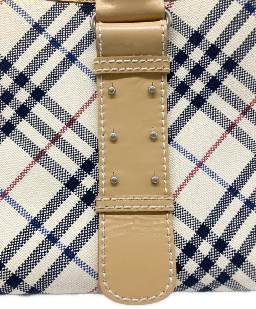 BURBERRY BLUE LABEL（バーバリー ブルー レーベル）BURBERRY BLUE LABEL (バーバリー ブルー レーベル) ノバチェックハンドバッグ ホワイト×ベージュの古着・服飾アイテム