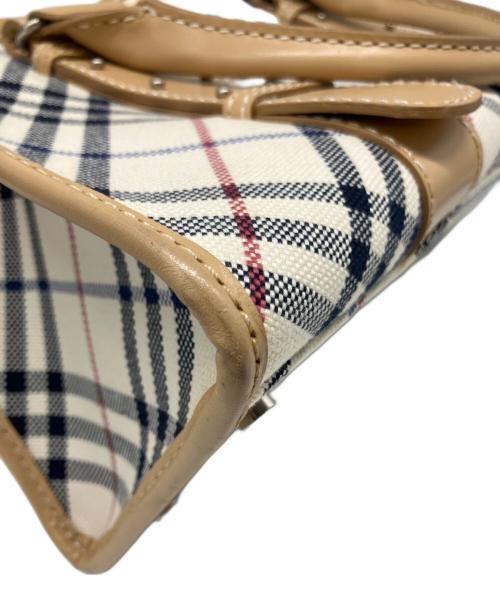 BURBERRY BLUE LABEL（バーバリー ブルー レーベル）BURBERRY BLUE LABEL (バーバリー ブルー レーベル) ノバチェックハンドバッグ ホワイト×ベージュの古着・服飾アイテム