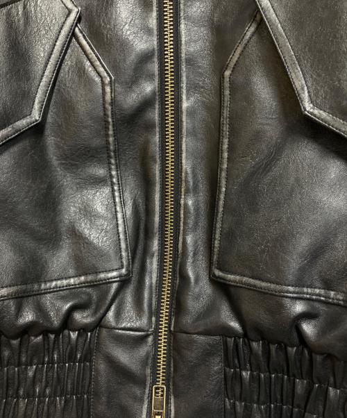 FTW（エフティーダブリュー）FTW (エフティーダブリュー) フェイクレザージャケット ブラック サイズ:Mの古着・服飾アイテム