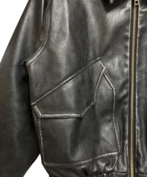 FTW（エフティーダブリュー）FTW (エフティーダブリュー) フェイクレザージャケット ブラック サイズ:Mの古着・服飾アイテム