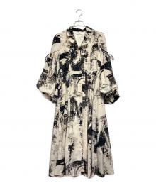 Snidel（スナイデル）の古着「シティビュープリントワンピ」｜ベージュ×ブラック