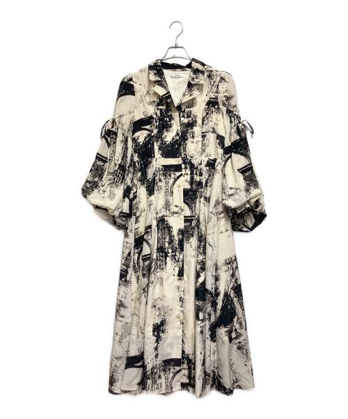 Snidel（スナイデル）Snidel (スナイデル) シティビュープリントワンピ ベージュ×ブラック サイズ:1の古着・服飾アイテム