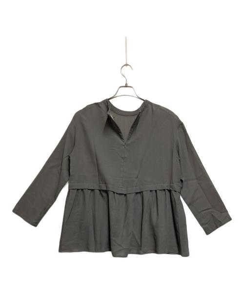 UNITED ARROWS TOKYO（ユナイテッドアローズトウキョウ）UNITED ARROWS TOKYO (ユナイテッドアローズトウキョウ) ペプラム ハイネックブラウス グレー サイズ:不明の古着・服飾アイテム