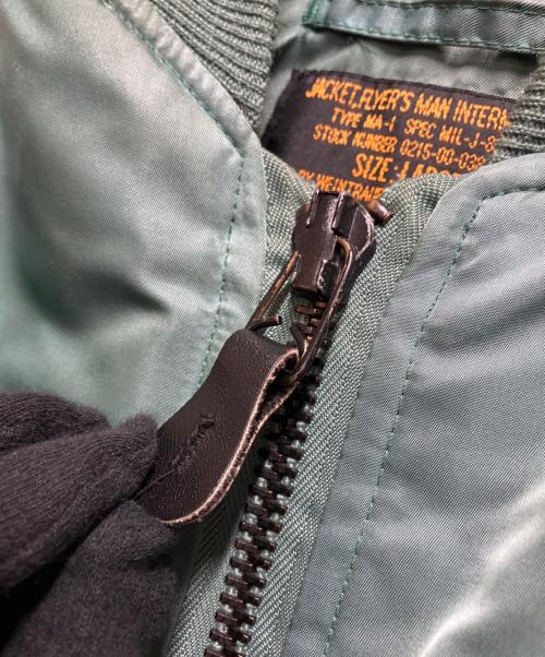 WEINTRAUB BROS.CO（ワイントラウブ・ブラザーズ・カンパニー）WEINTRAUB BROS.CO (ワイントラウブ・ブラザーズ・カンパニー) ナイロンツイル フライトジャケット グリーン サイズ:LARGEの古着・服飾アイテム