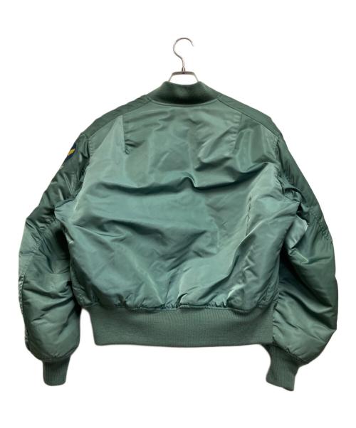 WEINTRAUB BROS.CO（ワイントラウブ・ブラザーズ・カンパニー）WEINTRAUB BROS.CO (ワイントラウブ・ブラザーズ・カンパニー) ナイロンツイル フライトジャケット グリーン サイズ:LARGEの古着・服飾アイテム