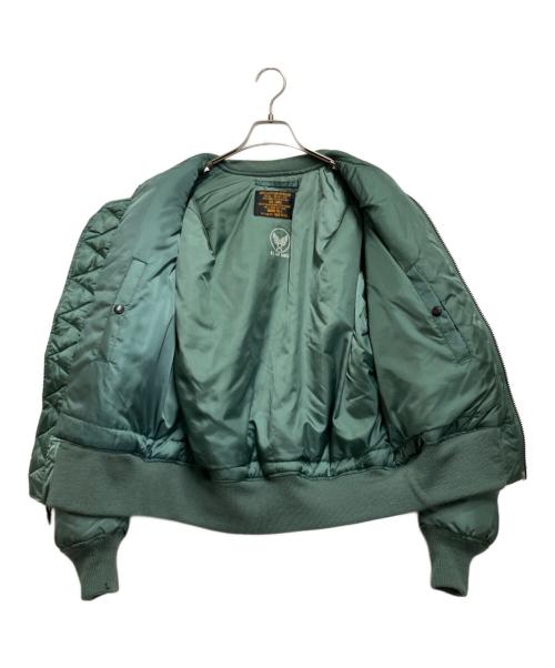 WEINTRAUB BROS.CO（ワイントラウブ・ブラザーズ・カンパニー）WEINTRAUB BROS.CO (ワイントラウブ・ブラザーズ・カンパニー) ナイロンツイル フライトジャケット グリーン サイズ:LARGEの古着・服飾アイテム