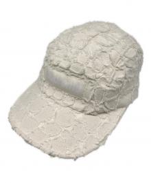 SUPREME（シュプリーム）の古着「Frayed Croc Denim Camp Cap（フレイド クロコ デニムキャップ）」｜アイボリー