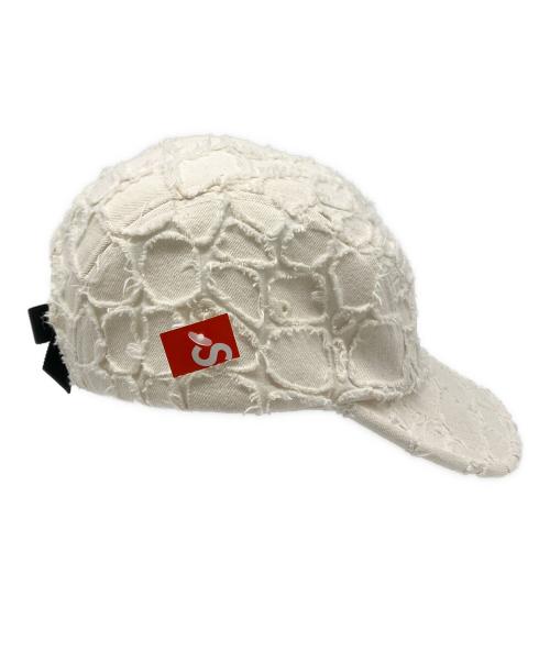SUPREME（シュプリーム）Supreme (シュプリーム) Frayed Croc Denim Camp Cap（フレイド クロコ デニムキャップ） アイボリーの古着・服飾アイテム