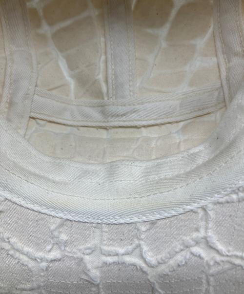 SUPREME（シュプリーム）Supreme (シュプリーム) Frayed Croc Denim Camp Cap（フレイド クロコ デニムキャップ） アイボリーの古着・服飾アイテム