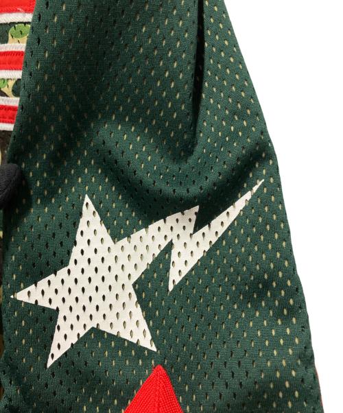 A BATHING APE（ア ベイシング エイプ）A BATHING APE (ア ベイシング エイプ) Basketball Shorts グリーン×レッド サイズ:Mの古着・服飾アイテム