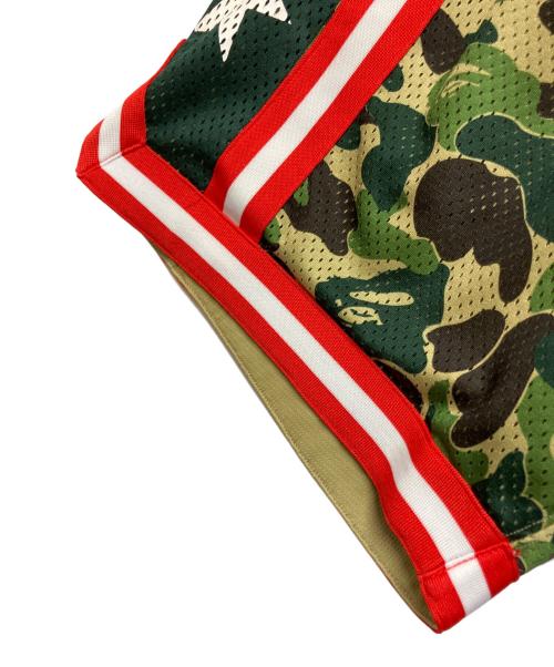 A BATHING APE（ア ベイシング エイプ）A BATHING APE (ア ベイシング エイプ) Basketball Shorts グリーン×レッド サイズ:Mの古着・服飾アイテム