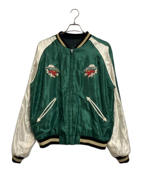 東洋エンタープライズ（トウヨウエンタープライズ）東洋エンタープライズ (トウヨウエンタープライズ) リバーシブルアセテートサテンスカジャン グリーン×ブラック サイズ:XLの古着・服飾アイテム