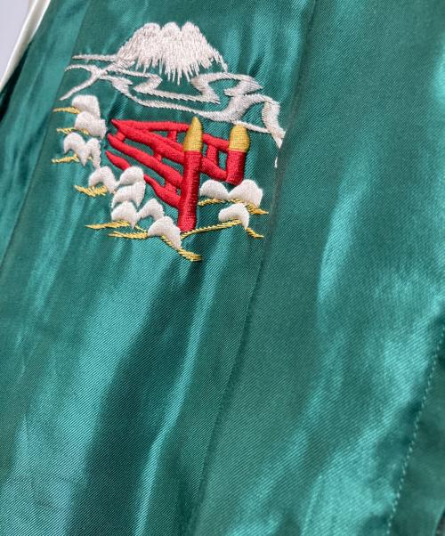 東洋エンタープライズ（トウヨウエンタープライズ）東洋エンタープライズ (トウヨウエンタープライズ) リバーシブルアセテートサテンスカジャン グリーン×ブラック サイズ:XLの古着・服飾アイテム