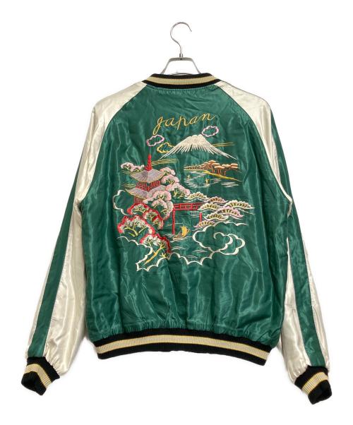 東洋エンタープライズ（トウヨウエンタープライズ）東洋エンタープライズ (トウヨウエンタープライズ) リバーシブルアセテートサテンスカジャン グリーン×ブラック サイズ:XLの古着・服飾アイテム